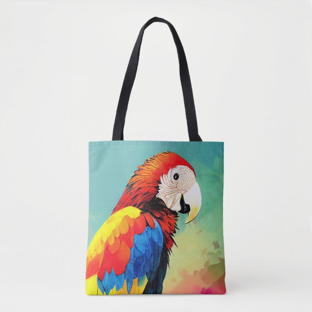 Parrot Bird Wild Nature Animal Color Art Malerei (Vorderseite)