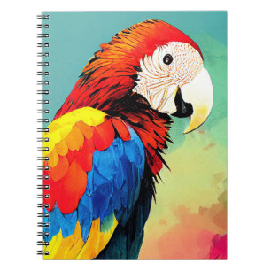 Parrot Bird Wild Nature Animal Color Art Malerei Notizblock