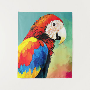 Parrot Bird Wild Nature Animal Color Art Malerei Wandteppich