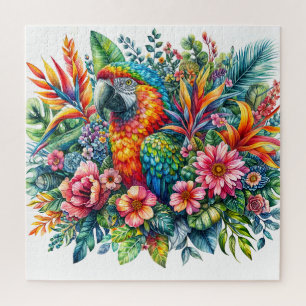 Parrot Botanische Aquarellkunst Puzzle