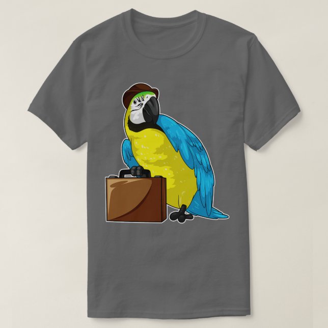 Parrot Businessman Briefcase T-Shirt (Design vorne)