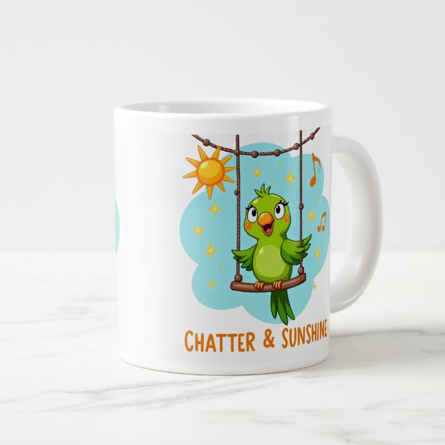 Parrot Chatter & Sunshine Laughter Jumbo-Tasse (Vorderseite Rechts)