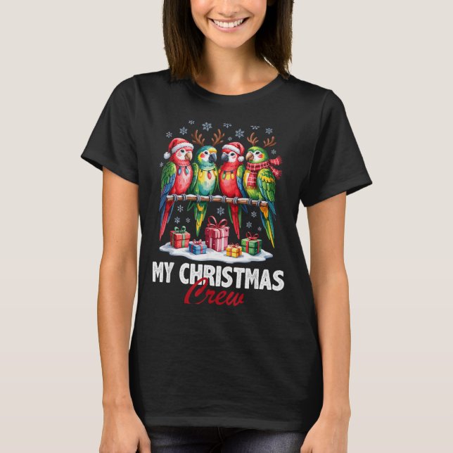 Parrot Christmas Crew Cute Bird Lovers Funny Holid T-Shirt (Vorderseite)