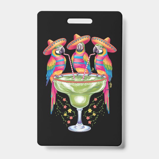 Parrot Cinco De Mayo Funny Drinks Mexican Fiesta Ausweis (Vorderseite)