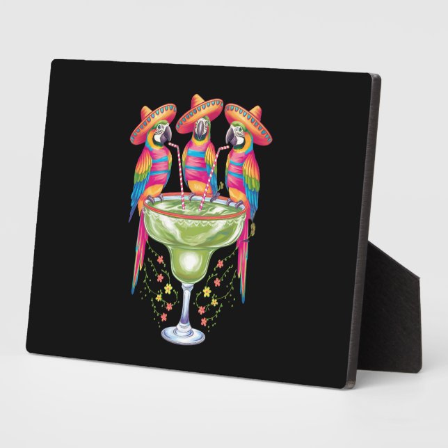 Parrot Cinco De Mayo Funny Drinks Mexican Fiesta Fotoplatte (Seite)