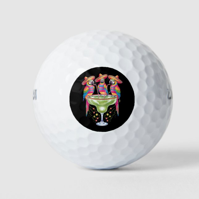Parrot Cinco De Mayo Funny Drinks Mexican Fiesta Golfball (Vorderseite)