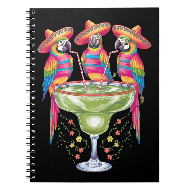 Parrot Cinco De Mayo Funny Drinks Mexican Fiesta Notizblock (Vorderseite)