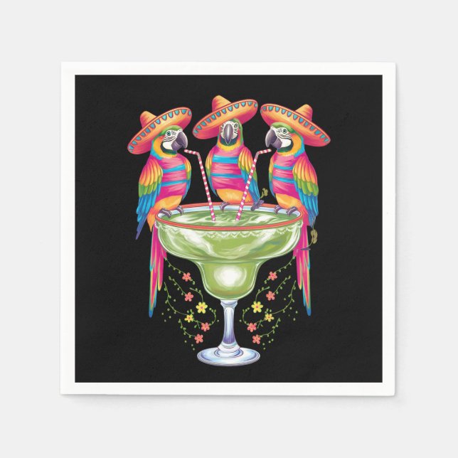 Parrot Cinco De Mayo Funny Drinks Mexican Fiesta Serviette (Vorderseite)