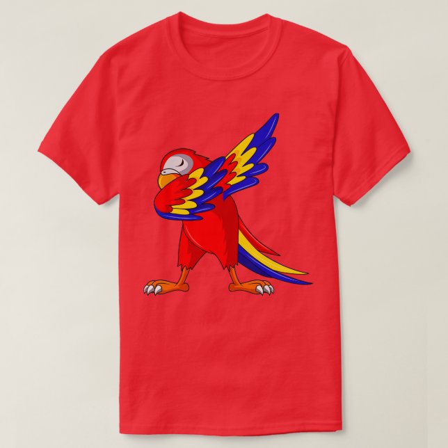 Parrot Dabbing Parakeet Tiel Quarrion Cockatoo Cag T-Shirt (Design vorne)