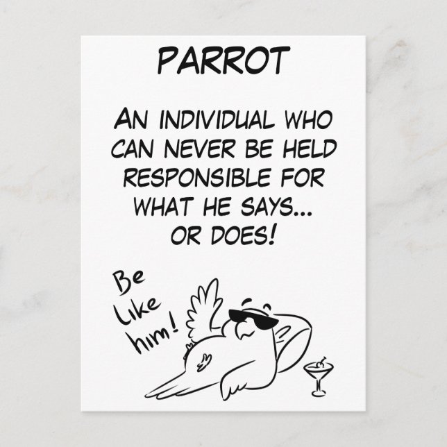 Parrot-Definition Postkarte (Vorderseite)