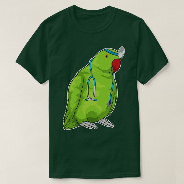 Parrot Doctor Stethoscope T-Shirt (Design vorne)