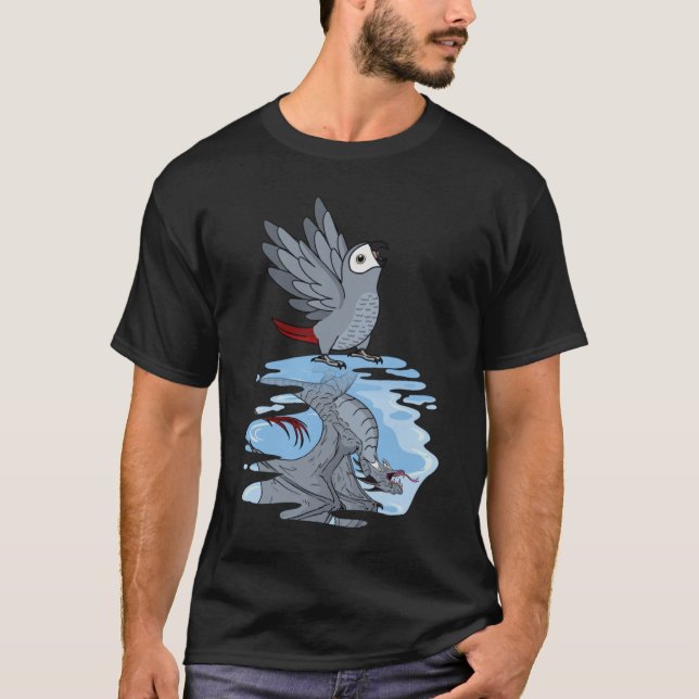 Parrot & Dragon Reflection I African Gray T-Shirt (Vorderseite)