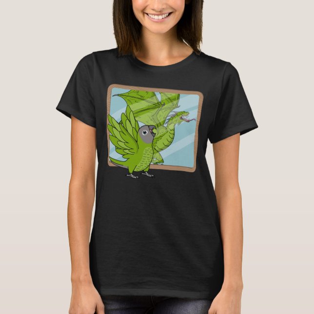 Parrot & Dragon Reflection I Dusky Kopfbedeckung T-Shirt (Vorderseite)