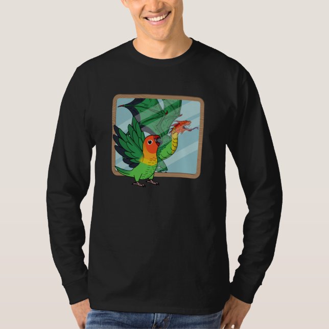Parrot & Dragon Reflection I Fischers Lovebird T-Shirt (Vorderseite)