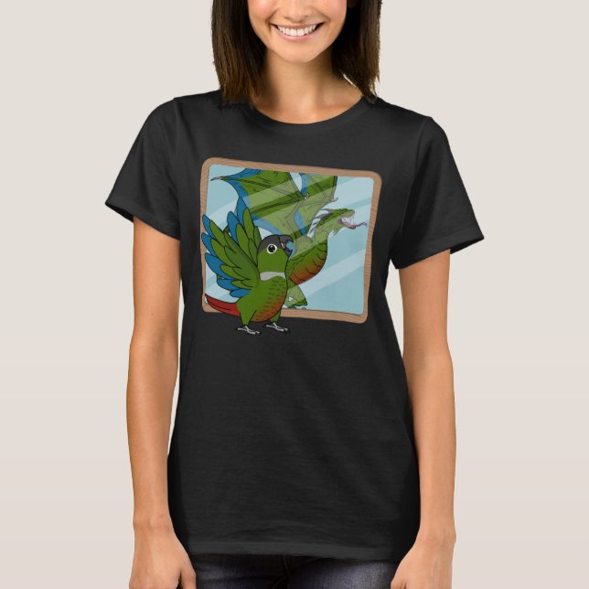 Parrot & Dragon Reflection I Green Cheek Construct T-Shirt (Vorderseite)