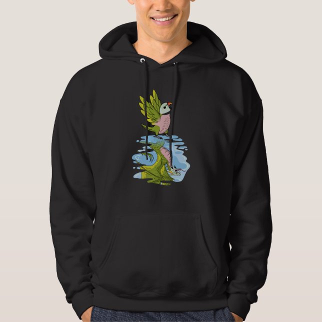 Parrot & Dragon Reflection I Moustache Parakeet Hoodie (Vorderseite)