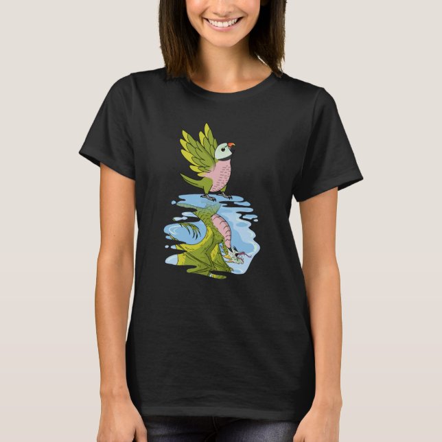 Parrot & Dragon Reflection I Moustache Parakeet T-Shirt (Vorderseite)