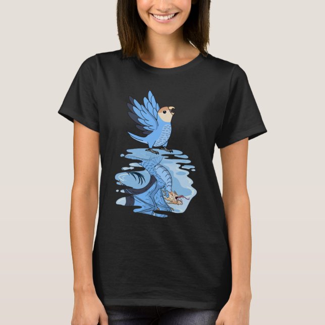 Parrot & Dragon Reflection I Peach konfrontiert Bl T-Shirt (Vorderseite)