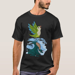 Parrot & Dragon Reflektion I Green Monk Parakeet Q T-Shirt