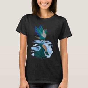 Parrot & Dragon Reflektion I Türkisblaue Wange T-Shirt