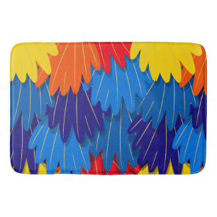 Parrot Feathers Scarlet Macaw Exotic Bird Muster Badematte