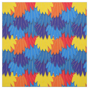 Parrot Feathers Scarlet Macaw Pattern Stoff