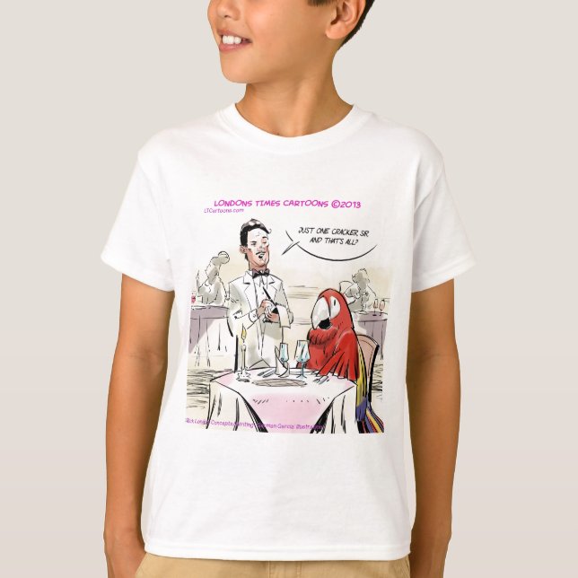 Parrot Fine Dining Funny T-Shirt (Vorderseite)