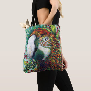 Parrot Floral Tropical Green Funny Toag Tasche