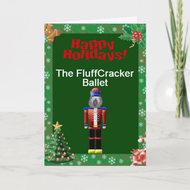 Parrot Fluffcracker Ballon Christmas Cards Feiertagskarte (Vorderseite)