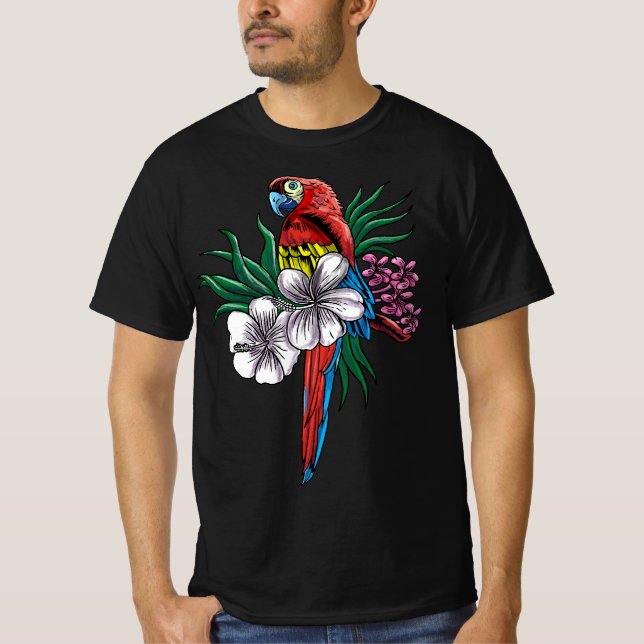 Parrot Funny Tropical Bird Cool Jungle Animal Gift T-Shirt (Vorderseite)