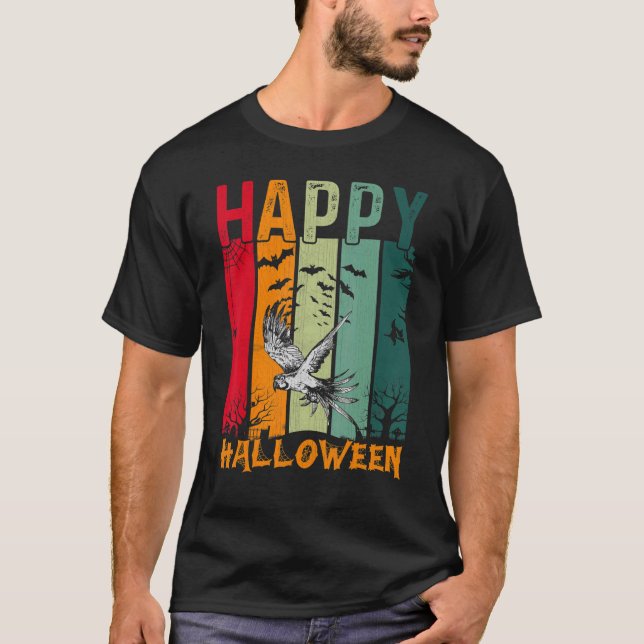 Parrot Girls Boys Retro Stil Halloween Abendessen  T-Shirt (Vorderseite)