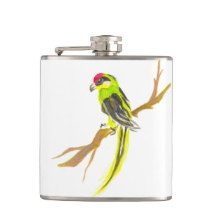 Parrot hat uns einen runtergeholt. Watercolor pain Flachmann