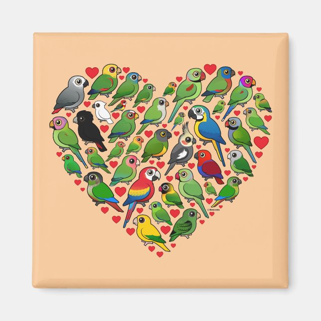 Parrot Heart Magnet (Vorne)