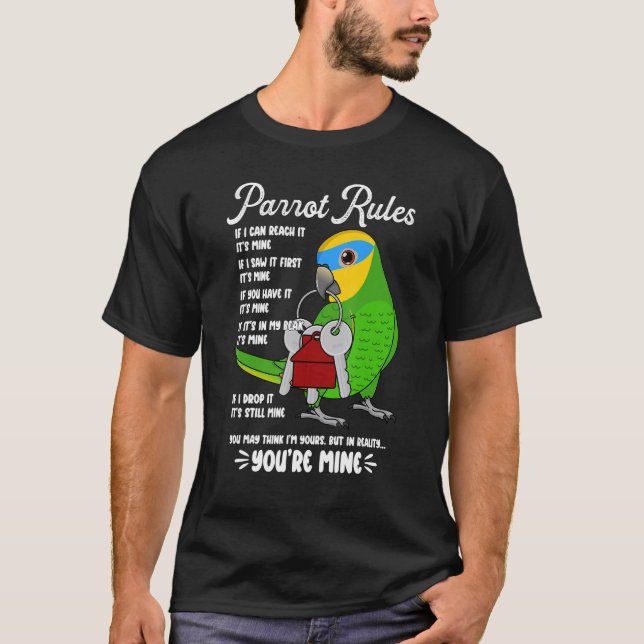 Parrot House Rules It's Mine I Orange-winged Amazo T-Shirt (Vorderseite)