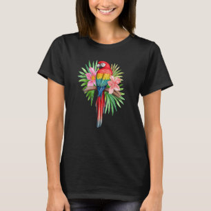 Parrot in tropischen Blume Summer Beach Tiki Party T-Shirt