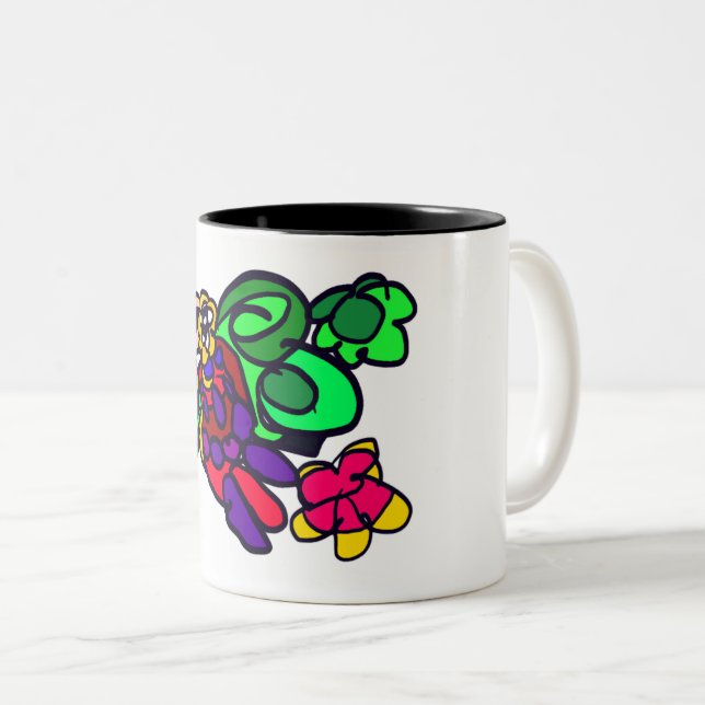 Parrot joy forest  zweifarbige tasse (VorderseiteRechts)