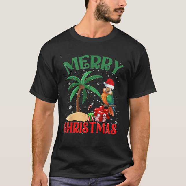 Parrot Lovers Men Women Christmas Tree Lights Beac T-Shirt (Vorderseite)
