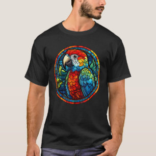 Parrot Macaw Bird gestanztes Glas sieht farbenfroh T-Shirt
