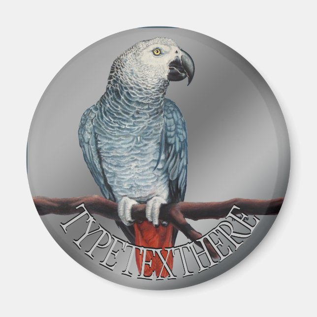 Parrot Magnete personalisieren Afrikanisches Gray  (Vorne)
