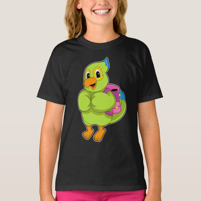 Parrot Pupil Backpack School T-Shirt (Vorderseite)