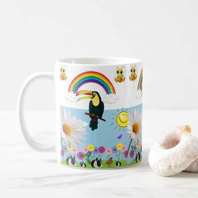 Parrot Rainbow Rabbits Tasse (Mit Donut)