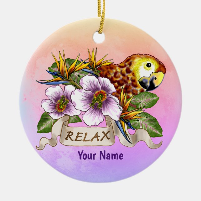 Parrot Relax Keramik Ornament (Vorne)