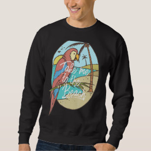 Parrot Retro Papagei Mama Tropical Palm Beach Sweatshirt