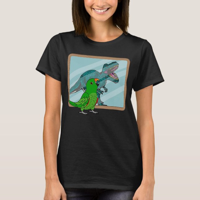 Parrot & Rex Reflektion I Männlicher Eclectus T-Shirt (Vorderseite)