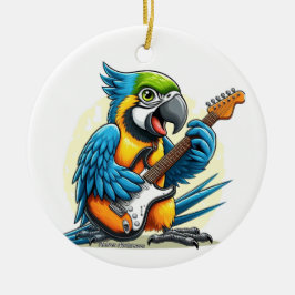 Parrot Rock Music Keramik Ornament