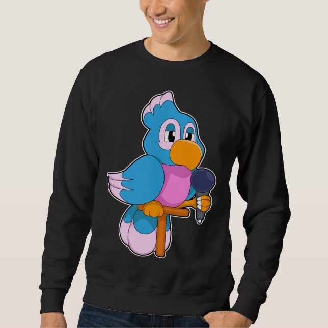 Parrot Singer Microphone Music Sweatshirt (Vorderseite)
