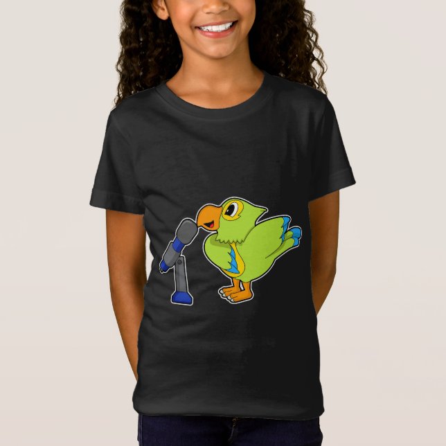 Parrot Singer Microphone Music T-Shirt (Vorderseite)