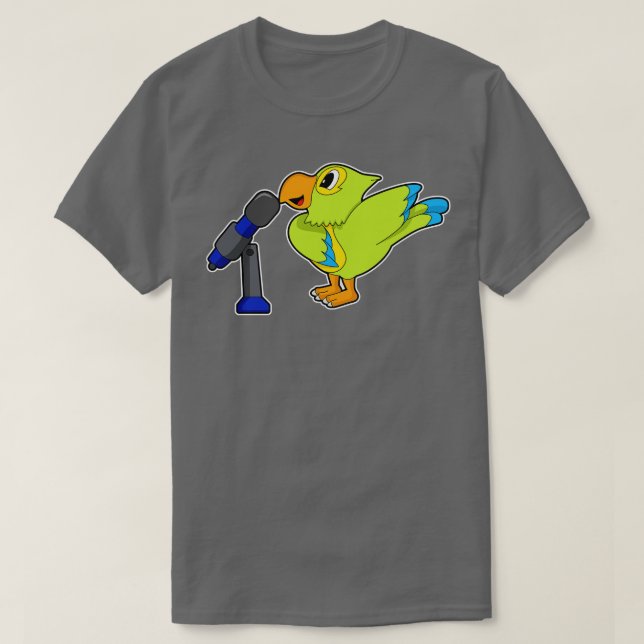Parrot Singer Microphone Music T-Shirt (Design vorne)