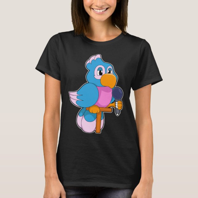 Parrot Singer Microphone Music T-Shirt (Vorderseite)
