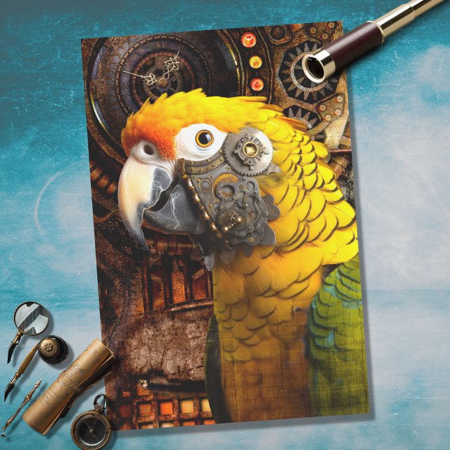 Parrot Steampunk 1 Dekoupage Paper Seidenpapier (Von Creator hochgeladen)